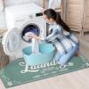 imageBlack Laundry Mat 20quotx47quot  HighDensity Memory Foam Rug Industrial Farmhouse NonSlip Runner for Laundry Room Kitchen ampamp MudroomCyan