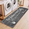 imageBlack Laundry Mat 20quotx47quot  HighDensity Memory Foam Rug Industrial Farmhouse NonSlip Runner for Laundry Room Kitchen ampamp MudroomGreysaying02
