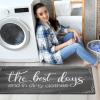imageBlack Laundry Mat 20quotx47quot  HighDensity Memory Foam Rug Industrial Farmhouse NonSlip Runner for Laundry Room Kitchen ampamp MudroomGreysaying03