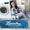 imageBlack Laundry Mat 20quotx47quot  HighDensity Memory Foam Rug Industrial Farmhouse NonSlip Runner for Laundry Room Kitchen ampamp MudroomNavy Blue