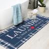 imageBlack Laundry Mat 20quotx47quot  HighDensity Memory Foam Rug Industrial Farmhouse NonSlip Runner for Laundry Room Kitchen ampamp MudroomNavy Bluebuffalo Plaid