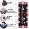 imageBlack Laundry Mat 20quotx47quot  HighDensity Memory Foam Rug Industrial Farmhouse NonSlip Runner for Laundry Room Kitchen ampamp MudroomPinkbuffalo Plaid