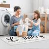 imageBlack Laundry Mat 20quotx47quot  HighDensity Memory Foam Rug Industrial Farmhouse NonSlip Runner for Laundry Room Kitchen ampamp MudroomWhitewreath