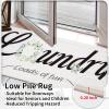 imageBlack Laundry Mat 20quotx47quot  HighDensity Memory Foam Rug Industrial Farmhouse NonSlip Runner for Laundry Room Kitchen ampamp MudroomWhitewreath