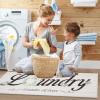 imageBlack Laundry Mat 20quotx47quot  HighDensity Memory Foam Rug Industrial Farmhouse NonSlip Runner for Laundry Room Kitchen ampamp MudroomWhitewreath