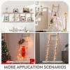 imageBlanket Ladder for Living Room 5Tier Wooden Ladder Shelf Rustic Decorative Blanket Rack for Blankets Quilts Farmhouse Decor Ladder Shelf for Bedroom Bathroom Home Christmas Decor BlackWhite
