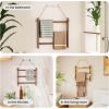 imageBlanket Ladder for Living Room 5Tier Wooden Ladder Shelf Rustic Decorative Blanket Rack for Blankets Quilts Farmhouse Decor Ladder Shelf for Bedroom Bathroom Home Christmas Decor BlackBrownsmall