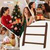 imageBlanket Ladder for Living Room 5Tier Wooden Ladder Shelf Rustic Decorative Blanket Rack for Blankets Quilts Farmhouse Decor Ladder Shelf for Bedroom Bathroom Home Christmas Decor BlackBrownsmall