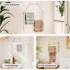 imageBlanket Ladder for Living Room 5Tier Wooden Ladder Shelf Rustic Decorative Blanket Rack for Blankets Quilts Farmhouse Decor Ladder Shelf for Bedroom Bathroom Home Christmas Decor BlackWhitesmall