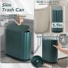 imageDark Green and Gold Bathroom Accessories Set 9PCS Bathroom Sets Slim Narrow Trash Can with Press Top Lid Toilet Brush Soap Dispenser Toothbrush Holder Set Soap Dish for Bathroom Kitchen