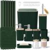 image28PC Bathroom Set  Gorgeous Pink Bathroom Set Bathroom Accessory Set Pink Shower Curtain Set with 5PC Shower CaddiesDark Green