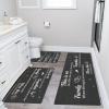 imageBathroom Rugs Sets 3 Piece Non Slip Washable Super Absorbent Stain Resistant Quick Dry Thin with UShaped Toilet Bath Mats for Bathroom Restroom Toilet Shower Tub Gray