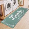 imageBlack Laundry Mat 20quotx47quot  HighDensity Memory Foam Rug Industrial Farmhouse NonSlip Runner for Laundry Room Kitchen ampamp MudroomCyan