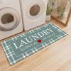 imageBlack Laundry Mat 20quotx47quot  HighDensity Memory Foam Rug Industrial Farmhouse NonSlip Runner for Laundry Room Kitchen ampamp MudroomCyanbuffalo Plaid