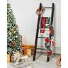 imageBlanket Ladder for Living Room 5Tier Wooden Ladder Shelf Rustic Decorative Blanket Rack for Blankets Quilts Farmhouse Decor Ladder Shelf for Bedroom Bathroom Home Christmas Decor BlackBlack
