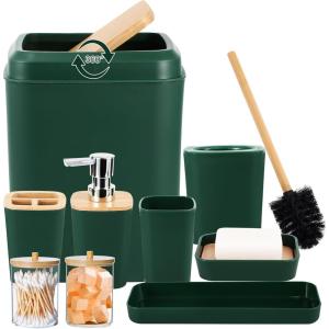 imageBathroom SetBathroom Sets with Shower Curtain and Rugs Sequin Shower Curtain Set Orange Bathroom Rugs Sets Bathroom DecorDark Green