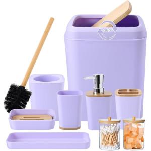 imageBathroom SetBathroom Sets with Shower Curtain and Rugs Sequin Shower Curtain Set Orange Bathroom Rugs Sets Bathroom DecorLight Purple