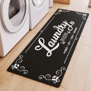 imageBlack Laundry Mat 20quotx47quot  HighDensity Memory Foam Rug Industrial Farmhouse NonSlip Runner for Laundry Room Kitchen ampamp MudroomBlack1