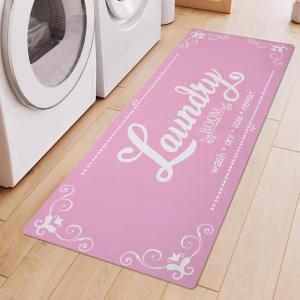 imageBlack Laundry Mat 20quotx47quot  HighDensity Memory Foam Rug Industrial Farmhouse NonSlip Runner for Laundry Room Kitchen ampamp MudroomLight Pink