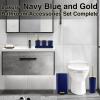 image11PCS Bathroom Sets with Shower Curtain and Rugs Bathroom Accessories Set Orange Bathroom SetSoap Dispenser ampamp Toilet Brush Holder Set with Stainless Steel Trash CanBath Set