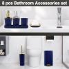 image11PCS Bathroom Sets with Shower Curtain and Rugs Bathroom Accessories Set Orange Bathroom SetSoap Dispenser ampamp Toilet Brush Holder Set with Stainless Steel Trash CanBath Set