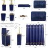 image11PCS Bathroom Sets with Shower Curtain and Rugs Bathroom Accessories Set Orange Bathroom SetSoap Dispenser ampamp Toilet Brush Holder Set with Stainless Steel Trash CanBath SetShower CurtainBath Rugs