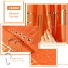 image11PCS Bathroom Sets with Shower Curtain and Rugs Bathroom Accessories Set Orange Bathroom SetSoap Dispenser ampamp Toilet Brush Holder Set with Stainless Steel Trash CanBath SetShower CurtainBath Rugs