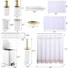 image11PCS Bathroom Sets with Shower Curtain and Rugs Bathroom Accessories Set Orange Bathroom SetSoap Dispenser ampamp Toilet Brush Holder Set with Stainless Steel Trash CanBath SetShower CurtainBath Rugs
