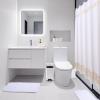 image11PCS Bathroom Sets with Shower Curtain and Rugs Bathroom Accessories Set Orange Bathroom SetSoap Dispenser ampamp Toilet Brush Holder Set with Stainless Steel Trash CanBath SetShower CurtainBath Rugs