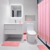 image11PCS Bathroom Sets with Shower Curtain and Rugs Bathroom Accessories Set Orange Bathroom SetSoap Dispenser ampamp Toilet Brush Holder Set with Stainless Steel Trash CanBath SetShower CurtainBath Rugs