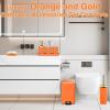image11PCS Bathroom Sets with Shower Curtain and Rugs Bathroom Accessories Set Orange Bathroom SetSoap Dispenser ampamp Toilet Brush Holder Set with Stainless Steel Trash CanBath Set