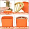 image11PCS Bathroom Sets with Shower Curtain and Rugs Bathroom Accessories Set Orange Bathroom SetSoap Dispenser ampamp Toilet Brush Holder Set with Stainless Steel Trash CanBath Set