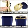 image11PCS Bathroom Sets with Shower Curtain and Rugs Bathroom Accessories Set Orange Bathroom SetSoap Dispenser ampamp Toilet Brush Holder Set with Stainless Steel Trash CanBath Set