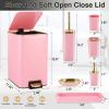 image11PCS Bathroom Sets with Shower Curtain and Rugs Bathroom Accessories Set Orange Bathroom SetSoap Dispenser ampamp Toilet Brush Holder Set with Stainless Steel Trash CanBath Set