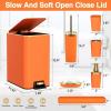 image11PCS Bathroom Sets with Shower Curtain and Rugs Bathroom Accessories Set Orange Bathroom SetSoap Dispenser ampamp Toilet Brush Holder Set with Stainless Steel Trash CanBath Set