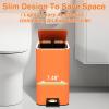 image11PCS Bathroom Sets with Shower Curtain and Rugs Bathroom Accessories Set Orange Bathroom SetSoap Dispenser ampamp Toilet Brush Holder Set with Stainless Steel Trash CanBath Set