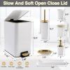 image11PCS Bathroom Sets with Shower Curtain and Rugs Bathroom Accessories Set Orange Bathroom SetSoap Dispenser ampamp Toilet Brush Holder Set with Stainless Steel Trash CanBath Set