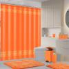 image11PCS Bathroom Sets with Shower Curtain and Rugs Bathroom Accessories Set Orange Bathroom SetSoap Dispenser ampamp Toilet Brush Holder Set with Stainless Steel Trash CanBath SetShower CurtainBath Rugs