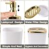 image11PCS Bathroom Sets with Shower Curtain and Rugs Bathroom Accessories Set Orange Bathroom SetSoap Dispenser ampamp Toilet Brush Holder Set with Stainless Steel Trash CanBath Set