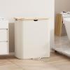 image160L Double Laundry Hamper with Lid Dirty Clothes Hamper with 2 Removable Bags Beige Laundry Hamper 2 section with Bamboo Handles Easy to Carry for Bedroom Bathroom Dorm CollegeBeige