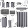 image24 PCS Dark Green Bathroom Accessories Set with Shower Curtain and Rugs Bathroom Sets with Extra Soft and Absorbent Bath Rugs Shower Curtain Bathroom Accessory for BathBathroom SetShower CurtainBath Rugs