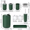 image24 PCS Dark Green Bathroom Accessories Set with Shower Curtain and Rugs Bathroom Sets with Extra Soft and Absorbent Bath Rugs Shower Curtain Bathroom Accessory for BathBathroom Set