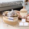 image3 Pack Rope Basket Beige Storage Baskets with Handle and Labels 13x9x9 Inch Woven Baskets Cotton Rope Woven Baskets for Organizing  Perfect for Kids Dog Toys Books Towels ShelvesBeige