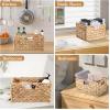 image3 Pack Rope Basket Beige Storage Baskets with Handle and Labels 13x9x9 Inch Woven Baskets Cotton Rope Woven Baskets for Organizing  Perfect for Kids Dog Toys Books Towels ShelvesNetural 3 Sections