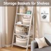 image3 Pack Rope Basket Beige Storage Baskets with Handle and Labels 13x9x9 Inch Woven Baskets Cotton Rope Woven Baskets for Organizing  Perfect for Kids Dog Toys Books Towels ShelvesBrown