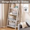 image3 Pack Rope Basket Beige Storage Baskets with Handle and Labels 13x9x9 Inch Woven Baskets Cotton Rope Woven Baskets for Organizing  Perfect for Kids Dog Toys Books Towels ShelvesGrey