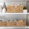 image3 Pack Rope Basket Beige Storage Baskets with Handle and Labels 13x9x9 Inch Woven Baskets Cotton Rope Woven Baskets for Organizing  Perfect for Kids Dog Toys Books Towels ShelvesNetural 3 Sections