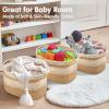 image3 Pack Rope Basket Beige Storage Baskets with Handle and Labels 13x9x9 Inch Woven Baskets Cotton Rope Woven Baskets for Organizing  Perfect for Kids Dog Toys Books Towels ShelvesBeige