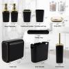 imageBathroom Accessories Set 10 Pieces White and Gold Bathroom Set Bathroom Accessory Set with Slim Trash CanSoap DispenserToilet BrushToothbrush Set Qtip Holders for HousewarmingBath Set