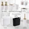 imageBathroom Accessories Set 10 Pieces White and Gold Bathroom Set Bathroom Accessory Set with Slim Trash CanSoap DispenserToilet BrushToothbrush Set Qtip Holders for HousewarmingBath Set